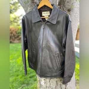 Eddie Bauer deep brown leather ca 1990s women’s M jacket
